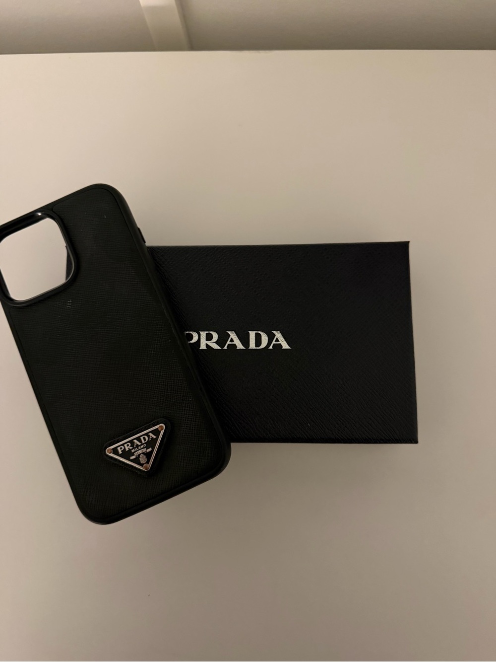 Prada Black Leather iPhone Case